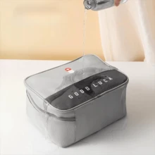 Premium Portable Multifunctional Storage Bag, Lightweight Oxford Cloth Handheld Organizer With Multi-Pocket Compartments,Large Capacity Space-Saving Pouch For Cosmetics, Jewelry, Medicine – Ideal For Home, Travel, Car & On-The-Go Use - 灰色 - 查看 3