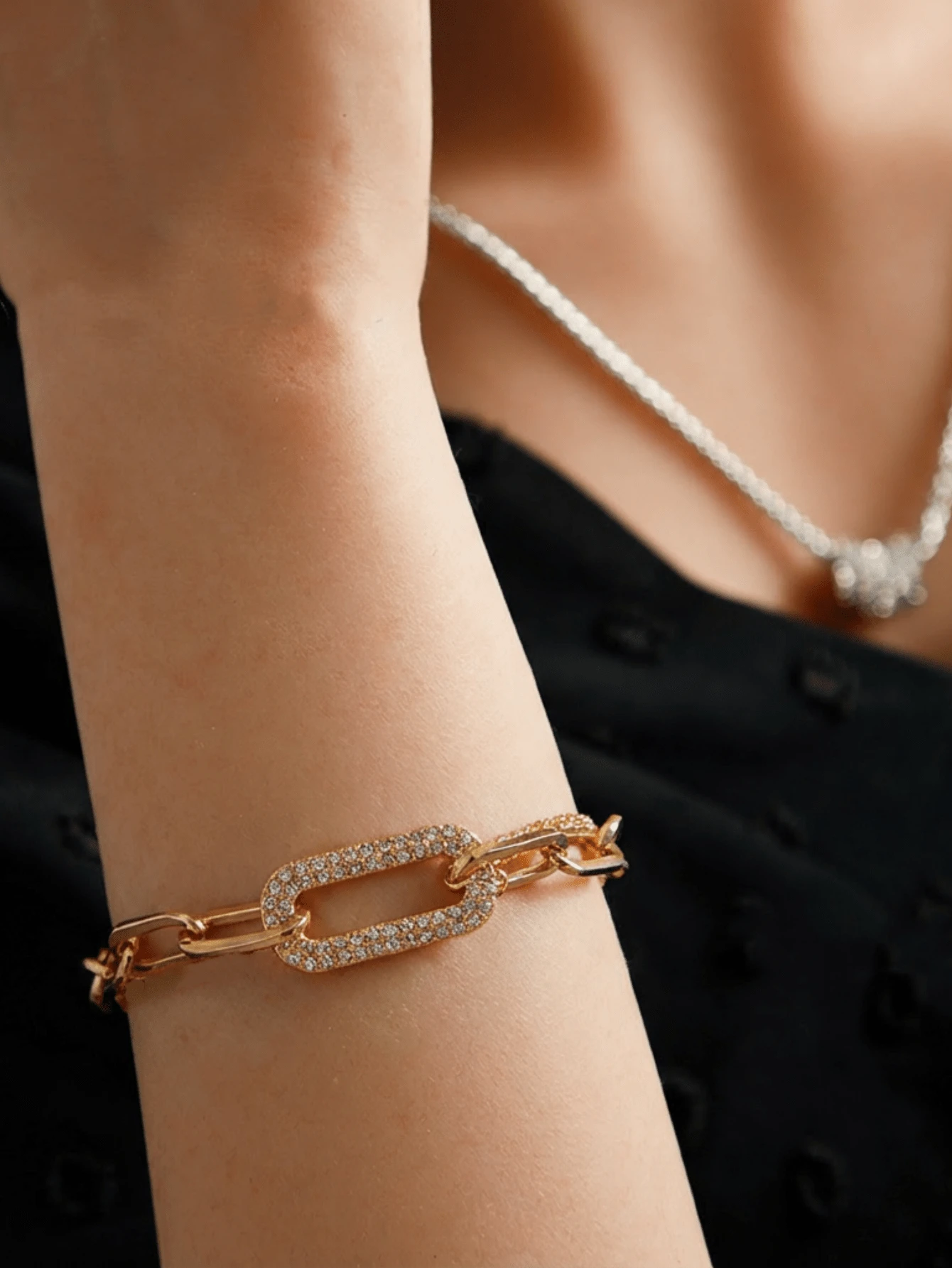 1pc Luxury Fashionable Delicate Elegant Versatile Niche Chain Bracelet, Suitable For Women's Daily And Festival Wear - Geometric Chain Bracelet - View 1
