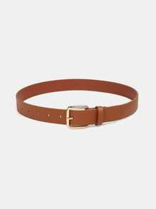 1pc Solid Color Casual PU (Polyurethane) Decorative Belt For Women, Suitable For Daily Use With Square Buckle - A - View 7