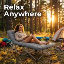 Aoran 300/350/560/660/760LBS Load-Bearing Outdoor Folding Chair, Non-Slip Foot Pads, Foldable Storage Bag Design, Large Extra-Wide Outdoor Furniture, Camping, Picnic, Fishing Nap Chair, Can Be Used As A Holiday Gift. Outdoor Only. - 560 LBS - Xem 4