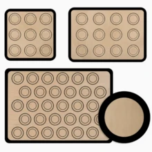 4pcs Silicone Baking Mat, Heat Resistant Non-Stick Oven Liner, Reusable Baking Tray Mat, Washable Easy Clean, Macaron Silicone Baking Mat, Non-Stick Macaron Mold Mat, Suitable For French Pastries, Macarons, Cakes, Cookies, Pizza, Baking Kitchen Tools, Oven Liner, Heat Resistant Mat, Silicone, Baking Paper - Home Kitchen Supplies - Multicolor - View 15