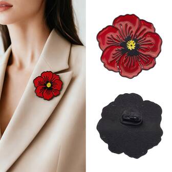 1 st röd prästkragebrosch i glas - livfull röd med tecknad design, tillverkad av hållbar zinklegering/harts. Perfekt för ryggsäckar, portföljer, klädaccessoarer, modegåvor, prästkragebroscher, används även som julklappar, alla hjärtans dag-presenter till kvinnor.