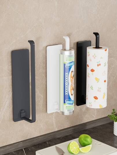 1pc Kitchen Towel Rack - Non-Slip Bar Design, Suitable For Bathroom, Kitchen And Cabinet - Easy Installation, Modern Style, Space-Saving Storage, Self-Adhesive Paper Towel Holder Applicable For Under Cabinet, Kitchen, Bathroom, RV And Hotel Wall-Mounted Towel Rack