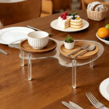 Double-Layer Acrylic Cake Stand (1 Piece), Clear/Black Finish, Viral Dessert Table/Jewelry Organizer, Luxury Home Baking Snack Rack, Must-Have For Bakers, Fit Holidays/Weddings/Birthdays/Parties - Clear - View 7