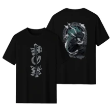 Anime Demons Slayers Tokitou Muichirou Graphic T-Shirt Men Women High Quality Fleece Cotton Pullover Male Vintage Oversized T-Shirt T-Shirt Men Women High Quality Fleece Cotton Pullover Male Vintage Oversized T-Shirt - Black - View 1