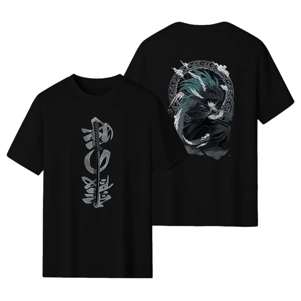 Anime Demons Slayers Tokitou Muichirou Graphic T-Shirt Men Women High Quality Fleece Cotton Pullover Male Vintage Oversized T-Shirt T-Shirt Men Women High Quality Fleece Cotton Pullover Male Vintage Oversized T-Shirt - Black - View 1