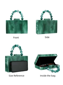 Gets Acrylic Clutch Purses For Women With Marbling Purses And Handbags Elegant Banquet Evening Crossbody Bag - màu xanh lá cây nhạt - Xem 6