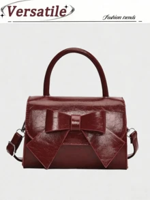 Fashion Solid Color Mirrored Handbag Evening Bag, Charming And Elegant Women's Business Bag, Suitable For Party Girls, College Students, Brides, Match With Party Dresses, Wedding Dresses, Evening Dresses, Tight Skirts, Very Suitable For Weddings, Gatherings, Banquets, Parties, Dances, Best Gifts For Women - 酒紅色 - 查看 2