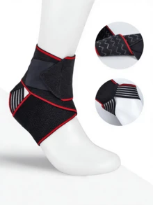 1个硅胶防滑踝关节支撑护具，压缩踝关节绑带，适用于篮球、足球、排球运动，防扭伤踝关节绑带 - 彩色 - 查看 1