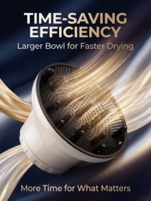 SOKANY 1个吹风机风嘴配件，适用于造型、吹干和卷发 - 黑色电动吹风机扩散器，带通风槽，适合所有发质，美发造型工具 | 流线型设计 | 高效吹干 - 白色 - 查看 4