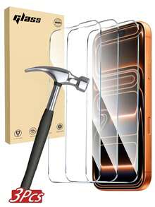3pcs High Definition Fully Transparent Tempered Glass Screen Protector Compatible With IPhone 17 16 15 14 13 12 11 Pro Max, High Aluminum Glass Tempered Film, Compatible With Face ID Unlock, Fully Transparent High Definition Anti-Fingerprint Anti-Explosion Film, Five-Protection - Clear - View 15