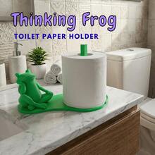 Cute Thinking Frog Toilet Paper Holder - Adorable Bathroom Decor And Storage, Fun Tissue Roll Holder, Creative Home Decor, Perfectly Keeps Bathroom Stylish And Tidy, Bathroom Decor And Accessories - Multicolor - View 6