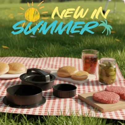 1pc 3-In-1 Hamburger Press Mold, Non-Stick Hamburger Patty Maker, 2 Sizes Burger Meat Patty Mold, Suitable For Outdoor Cooking, Grilling, Tailgating, Camping