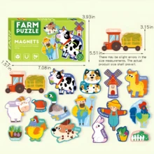 Magnetic Puzzle Stickers Set, Letters Numbers Animals Fruits Vehicles & More, Multicolor DIY Learning Fridge Magnets, School & Christmas Party Favors - Multicolor - View 9