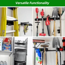 11Pcs-Set Garage Garden Tool Holder Storage Rack Shed Wall Mounted Organiser Long Hooks - Black - View 8