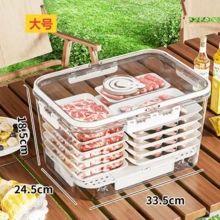 Portable Airtight Food Storage Container, Leak-Proof Lunch Box For Camping, Picnic, Fruit, Meal Prep, Transparent Plastic Food Organizer - Multicolor - View 13