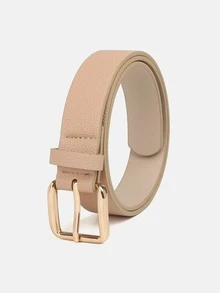 1pc Solid Color Casual PU (Polyurethane) Decorative Belt For Women, Suitable For Daily Use With Square Buckle - A - View 12