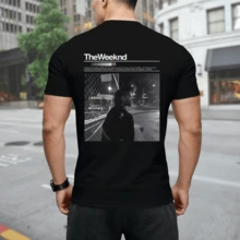 After Hours Til Dawn Fm Music Album Men's And Women's Short-Sleeved Top Cotton T-Shirt Breathable Top Hip-Hop Top T-Shirt Of Singer  Short-Sleeved Top - màu đen - Xem 3