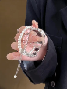 Compatible With Apple Watch New Pearl & Crystal Strap 38/40/41/42/44/45/46/49mm, For Ultra/SE 2/SE1/Series 11/10/9/8/7/6/5/4/3/2/1 - Pink - View 5