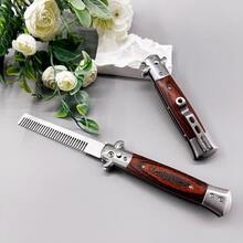 Personalized Folding Beard Comb: Wooden Handle, Groomsman Gift,Party Gift,Wooden Gift,Gifts For Him,Handmade Beard Brush,Custom Beard Brush,Groomsman's Gift,Wedding Gifts,Souvenir Gift,A Birthday Present,Personalized Comb,Men's Beard Box Gift,Men's Beard Comb,Comb - Multicolor - View 3