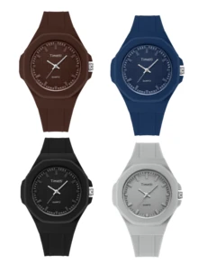 1 chiếc đồng hồ đeo tay nữ silicon thạch anh kiểu dáng thường ngày, đa năng, phù hợp để đeo hàng ngày. - Một cỡ - Xem 12