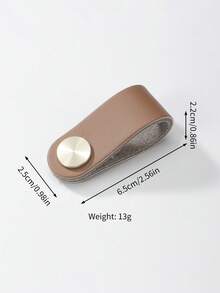 2入組現代極簡風格皮革柜把手,適用於櫥櫃和抽屜 - 咖啡棕 - 查看 4