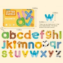 Magnetic Puzzle Stickers Set, Letters Numbers Animals Fruits Vehicles & More, Multicolor DIY Learning Fridge Magnets, School & Christmas Party Favors - Multicolor - View 10