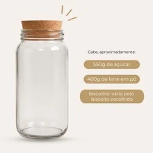 Coffee Corner Kit - 3 Glass Jars With Cork Lids + Stickers - Storage - Kitchen - 3 frascos: azúcar, leche en polvo y galletas - Ver 3
