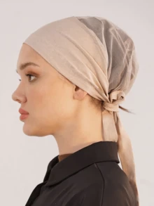 1pc New Lightweight Breathable Mesh Headscarf Hat With Drawstring - Multicolor - View 3