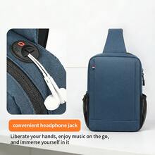 Cross-Body Chest Bag, Water-Resistant Messenger Bag With Compartment For 8-14 Inch Tablet/Laptop - Blue - View 9