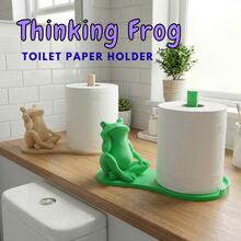 Cute Thinking Frog Toilet Paper Holder - Adorable Bathroom Decor And Storage, Fun Tissue Roll Holder, Creative Home Decor, Perfectly Keeps Bathroom Stylish And Tidy, Bathroom Decor And Accessories - Multicolor - View 3