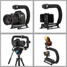 High-Performance U/C Type Handheld Video Stabilizer Kit (With Microphone + Phone Clip) Compatible With DSLR Cameras And Mobile Phones For Video Shooting And Live Streaming. - Black - View 6