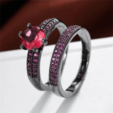 2 Pieces Copper Ring Set For Women, Elegant Retro Bridal Layering Ring With Sparkling Zirconia, Daily/Wedding Jewelry, Valentine's Day Gift - Wedding Rings 5 - View 37