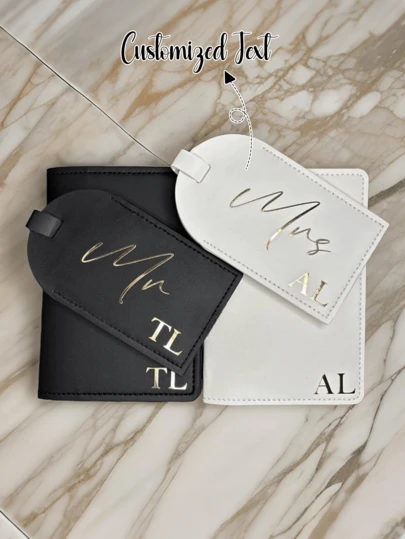 Personalised Mr And Mrs Travel Set, Luggage Tag & Passport Cover Bride And Groom Wedding Gift, Mx Honeymoon Suitcase Tag And Passport Holder, Bride Passport Cover, Gay Bride Present, Mx Suitcase Label, Personalised Tags, Honeymoon Travel, Couples Wedding Gift, Monogramed Gift, Future Bride Xmas, Mr Mrs Travel Set, Custom Newlywed Gift, Groom Gift Box