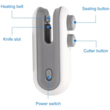 1/2/3pcs Rechargeable Mini Food Sealer Machine, USB Powered Long-Lasting Battery, Multifunctional Design: Sealing, Magnetic Base Turns Into Fridge Magnet, Ultimate Food Preservation Companion For Travel & Picnic - Multicolor - View 2