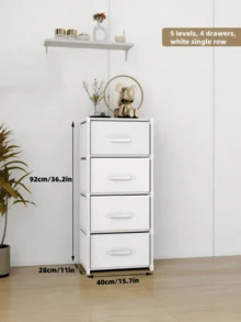 1 件全新抽屉式收纳架，家用书架储物柜，适用于客厅、书房、玩具、零食、床头柜 - 彩色 - 查看 3