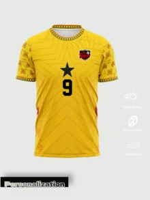 1件2026年世界杯加纳主场黑星定制球衣 - 可个性化定制号码和姓名，亮黄色球衣，为加纳传奇黑星队加油助威！这款球衣融合了文化与表达，是比赛日、训练或展现您对加纳的自豪感的完美之选。也是情人节、夏季、健身和瑜伽的理想礼物。 - 橘色 - 查看 2