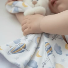 Premium Baby Blanket For Boy And Girl With Pacifier Clip And Removable Interactive Bear Face Double-Sided Blanket Made Of 100% Cotton Mesh And Absorbent And Printed Plush, Anti-Allergic And Comfortable - 彩色 - 查看 6