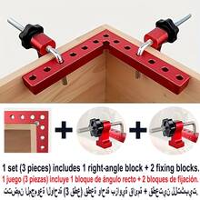 1 套 140mm 90° 定位角度尺 - 铝合金方夹和木工角度夹 | 用于橱柜制作、家具组装和 DIY 木工项目的精密角度固定工具 [颜色随机]