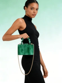 Gets Acrylic Clutch Purses For Women With Marbling Purses And Handbags Elegant Banquet Evening Crossbody Bag - màu xanh lá cây nhạt - Xem 4