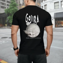 French Metal Band Gojira From Mars To Sirius Flying Whale Music Album Graphic Hoodie Top T-Shirt Men's Fashion Retro Hooded Sports - 黑色 - 查看 3