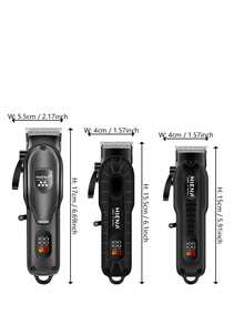 HIENA 多功能一体式理发工具，家用理发用品，专业男士无线理发器，USB充电及数字显示，男士理发工具，理发配件，适合家庭和理发店使用，男士礼品 - 黑色 - 查看 3