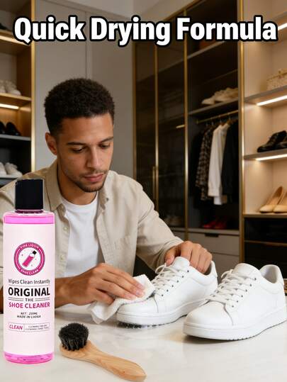 Shoe Cleaning Kit - Large Capacity White Shoe Cleaner, Includes Pink Miracle Cleaner & 1 Brush, Suitable For Sneakers, Suede, Leather, Tennis Shoes And Mesh Materials,Shoe,Spring Summer Picks,Brides Maid Gifts,Room,Bedroom Decor,Beach,Travel,For Men,For Women,Vacation,Women's Day,Travel Essentials,Wedding Favours,Y2k,Bedroom,Car Accessories Women,Kitchen Decor,Wedding,Y2k,Party