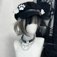Handmade Cat Claw & Wing Beret Hat, Octagonal Cap, Alternative Subculture Cute Niche Fashion, Versatile Artist Painter Cap Baseball Hat, Suitable For Daily Cosplay Outfits And Styling - Multicolor - View 13