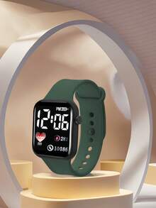 2只/1只 儿童青少年学生爱心设计休闲TPU LED数字显示运动手表，适合日常生活，是情侣、生日、派对、节日、万圣节、圣诞节、情人节、母亲节的理想礼物。