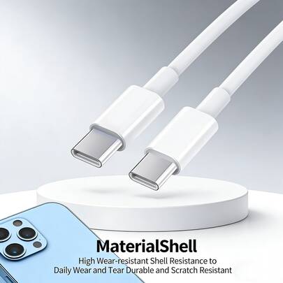 1,8 m/1,8 m snabbladdningskabel av typ C | Lämplig för hemmet, kontoret och resor | Stabil laddning, inga popup-fönster eller felmeddelanden | Kompatibel med iPhone 17 Pro Max/17 Pro/16/15-serien + S25 + surfplattor Pro/Air | Hög kostnadseffektivitet