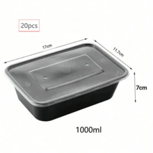 6/20pcs - 32oz Reusable Food Prep Containers With Lids, Leak-Proof Meal Prep Containers, Microwave/Dishwasher/Freezer , Suitable For Outdoor Picnics, Events, Weddings - Multicolor - View 8