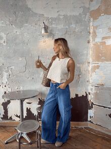 Áo nữ mùa hè, áo tank top dệt kim không tay màu trắng khoét rỗng, bộ đồ dệt kim thường ngày thanh lịch, áo nữ mùa hè ôm sát gợi cảm, bộ áo len mùa hè dễ thương phù hợp cho đi làm hàng ngày. - trắng - Xem 3