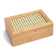 Bamboo Tea And Coffee Box With 6 Compartments And Straw - 摩卡棕 - 查看 1