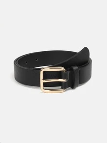 1pc Solid Color Casual PU (Polyurethane) Decorative Belt For Women, Suitable For Daily Use With Square Buckle - A - View 15